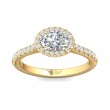 FlyerFit® 14K Yellow Gold Micropave Halo Engagement Ring