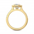 FlyerFit® 14K Yellow Gold Micropave Halo Engagement Ring
