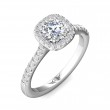 FlyerFit® 14K White Gold Micropave Halo Engagement Ring
