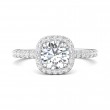 FlyerFit® 18K White Gold Micropave Halo Engagement Ring