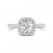 FlyerFit® 18K White Gold Micropave Halo Engagement Ring