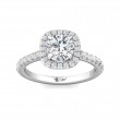 FlyerFit® 18K White Gold Micropave Halo Engagement Ring