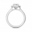FlyerFit® 18K White Gold Micropave Halo Engagement Ring