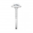 FlyerFit® 18K White Gold Micropave Halo Engagement Ring