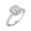 FlyerFit® 18K White Gold Micropave Halo Engagement Ring
