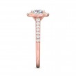 FlyerFit® 18K Pink Gold Micropave Halo Engagement Ring