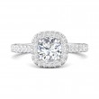 FlyerFit® 18K White Gold Micropave Halo Engagement Ring