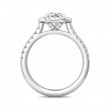FlyerFit® 18K White Gold Micropave Halo Engagement Ring