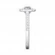 FlyerFit® 18K White Gold Micropave Halo Engagement Ring