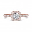 FlyerFit® 18K Pink Gold Micropave Halo Engagement Ring