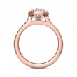 FlyerFit® 18K Pink Gold Micropave Halo Engagement Ring
