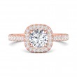 FlyerFit® 18K Pink Gold Micropave Halo Engagement Ring