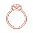 FlyerFit® 18K Pink Gold Micropave Halo Engagement Ring