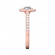FlyerFit® 18K Pink Gold Micropave Halo Engagement Ring