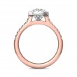 FlyerFit® 18K Pink Gold Shank And White Gold Top Micropave Halo Engagement Ring