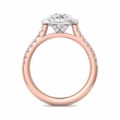 FlyerFit® 18K Pink Gold Shank And White Gold Top Micropave Halo Engagement Ring