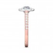 FlyerFit® 18K Pink Gold Shank And White Gold Top Micropave Halo Engagement Ring