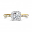 FlyerFit® 14K Yellow and 14K White Gold Micropave Halo Engagement Ring