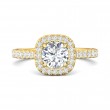 FlyerFit® 14K Yellow Gold Micropave Halo Engagement Ring