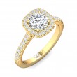 FlyerFit® 14K Yellow Gold Micropave Halo Engagement Ring