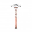 FlyerFit® 18K Pink Gold Shank And White Gold Top Micropave Halo Engagement Ring