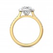 FlyerFit® 18K Yellow Gold Shank And White Gold Top Micropave Halo Engagement Ring