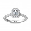 FlyerFit® Platinum Micropave Halo Engagement Ring