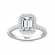 FlyerFit® 18K White Gold Micropave Halo Engagement Ring