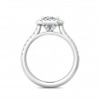 FlyerFit® 18K White Gold Micropave Halo Engagement Ring