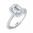 FlyerFit® 18K White Gold Micropave Halo Engagement Ring