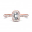 FlyerFit® 14K Pink Gold Micropave Halo Engagement Ring
