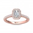 FlyerFit® 14K Pink Gold Micropave Halo Engagement Ring