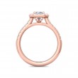 FlyerFit® 18K Pink Gold Micropave Halo Engagement Ring