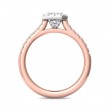 FlyerFit® 18K Pink Gold Shank And White Gold Top Micropave Halo Engagement Ring