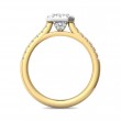 FlyerFit® 18K Yellow Gold Shank And White Gold Top Micropave Halo Engagement Ring