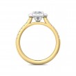 FlyerFit® 18K Yellow Gold Shank And White Gold Top Micropave Halo Engagement Ring