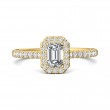FlyerFit® 18K Yellow Gold Micropave Halo Engagement Ring