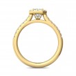 FlyerFit® 18K Yellow Gold Micropave Halo Engagement Ring