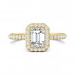 FlyerFit® 14K Yellow Gold Micropave Halo Engagement Ring