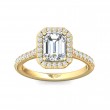 FlyerFit® 14K Yellow Gold Micropave Halo Engagement Ring