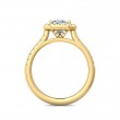 FlyerFit® 14K Yellow Gold Micropave Halo Engagement Ring