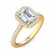 FlyerFit® 14K Yellow Gold Micropave Halo Engagement Ring