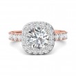 FlyerFit® 14K Pink Gold Shank And White Gold Top Encore Engagement Ring