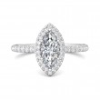 FlyerFit® Platinum Micropave Halo Engagement Ring
