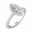 FlyerFit® Platinum Micropave Halo Engagement Ring