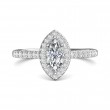 FlyerFit® Platinum Micropave Halo Engagement Ring