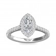 FlyerFit® Platinum Micropave Halo Engagement Ring