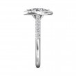 FlyerFit® Platinum Micropave Halo Engagement Ring