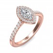 FlyerFit® 14K Pink Gold Micropave Halo Engagement Ring