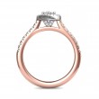 FlyerFit® 18K Pink Gold Shank And White Gold Top Micropave Halo Engagement Ring